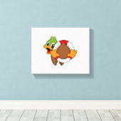 スイムリング付きアヒル キャンバスプリント (インサイチュ (ウッドフロア))