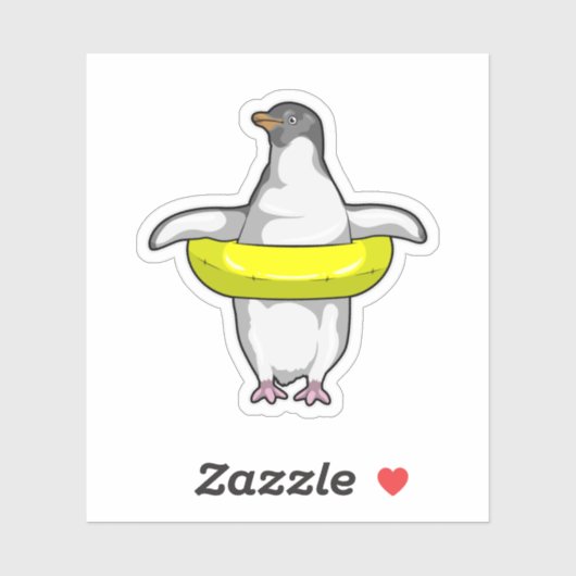 スイムリング付きペンギン シール (シート)