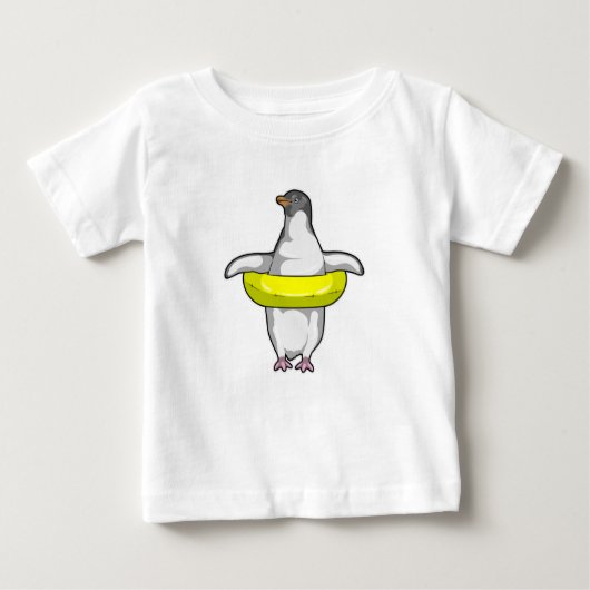 スイムリング付きペンギン ベビーTシャツ (正面)