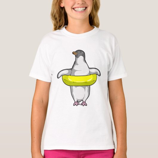 スイムリング付きペンギン Tシャツ (正面)
