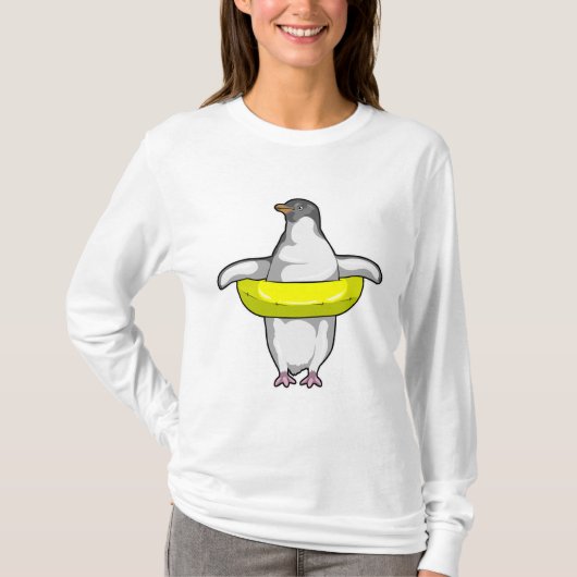 スイムリング付きペンギン Tシャツ (正面)