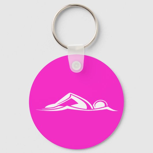 スイムロゴキーチェーンピンク キーホルダー (正面)