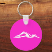 スイムロゴキーチェーンピンク キーホルダー (正面)