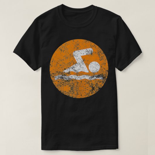 スイムヴィンテージオレンジスイムアイコン Tシャツ (デザイン正面)