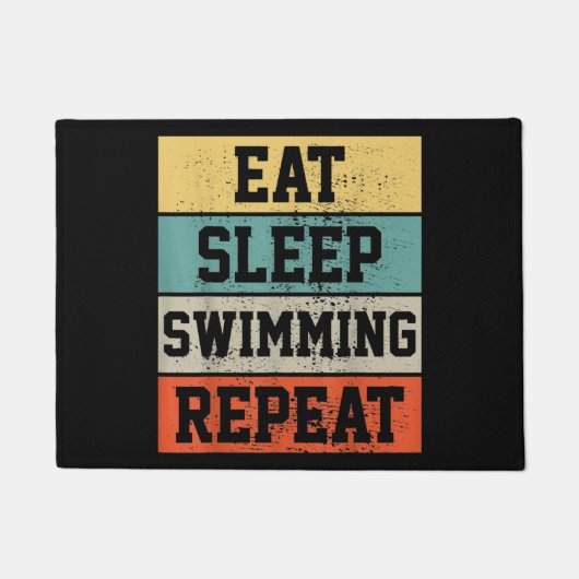 スイム泳ぐ人スイミングギフト ドアマット (正面)