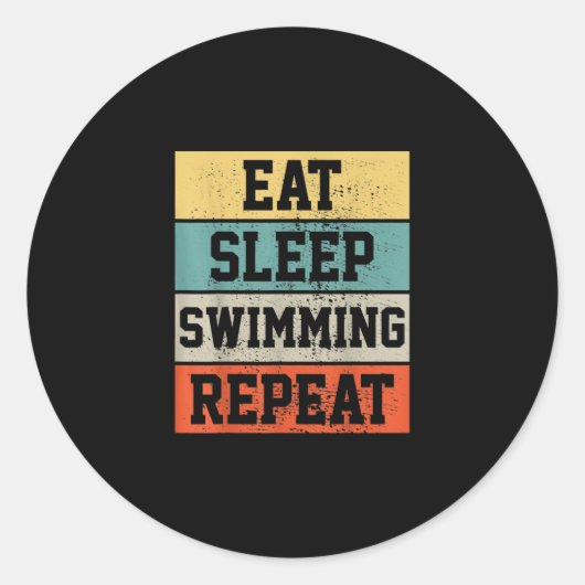 スイム泳ぐ人スイミングギフト ラウンドシール (正面)