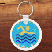 スイム泳ぐ人プール:スイミングプール キーホルダー (正面)