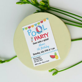 スイム誕生日招待状 招待状
