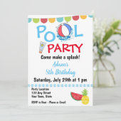 スイム誕生日招待状 招待状 (スタンド正面)