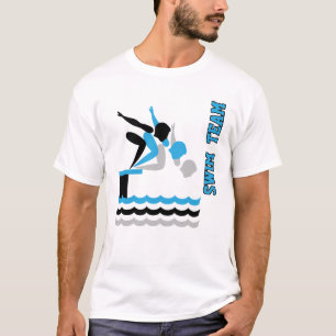 スイム/ダイブ🏊 ♀️チーム – 青 Tシャツ