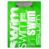 スイム；ネオングリーンストライプ クリップボード (正面)