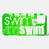 スイム；ネオングリーンストライプ Case-Mate iPhoneケース (裏面 (横))