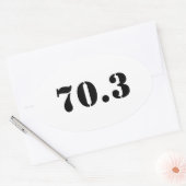 スイム、バイク走ス- Triathlon 70.3 楕円形シール (封筒)