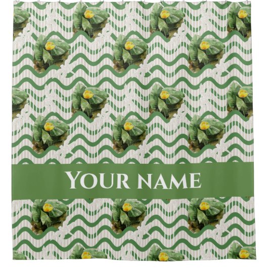 スイリの水色のシストライプのームス シャワーカーテン (正面)