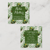 スイリの水色のシストライプのームス スクエア名刺 (正面/裏面)