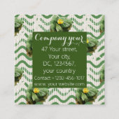 スイリの水色のシストライプのームス スクエア名刺 (裏面)