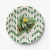 スイリの水色のシストライプのームス ペーパープレート (正面)