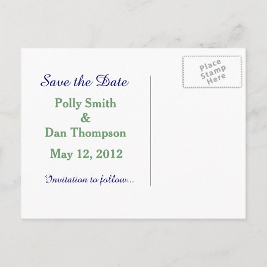 スイリの花絵画が日付を保存結婚する 案内ポストカード (裏面)