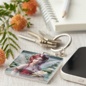 スイリーに咲く美しい7月の妖精 キーホルダー (正面右)