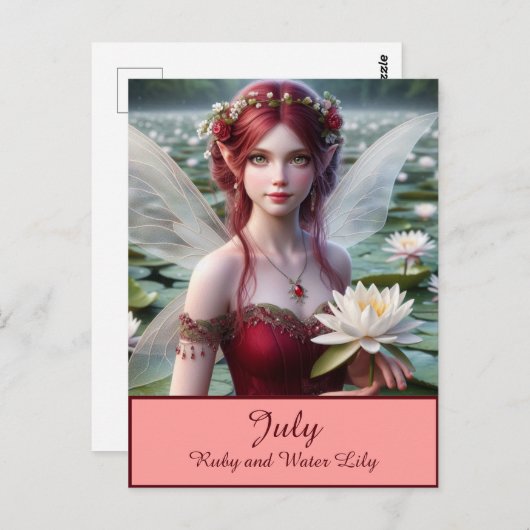 スイリーに咲く美しい7月の妖精 ポストカード (正面/裏面)