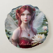 スイリーに咲く美しい7月の妖精 ラウンドクッション (裏面)