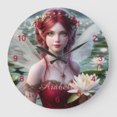 スイリーに咲く美しい7月の妖精 ラージ壁時計 (正面)