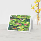 スイレンおよびコイの魚 カード (黄色い花)