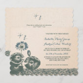 スイレンおよびトンボの結婚式 招待状 (正面/裏面)