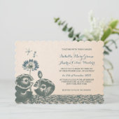 スイレンおよびトンボの結婚式 招待状 (スタンド正面)