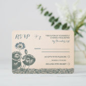 スイレンおよびトンボRSVPの招待状 出欠カード (スタンド正面)