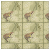 スイレンのカエルそしてトンボ ファブリック (見本)