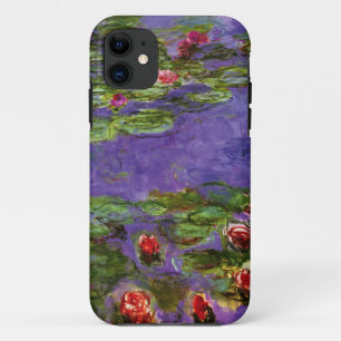 スイレンのクロード・モネの赤いファインアート iPhone 11 ケース