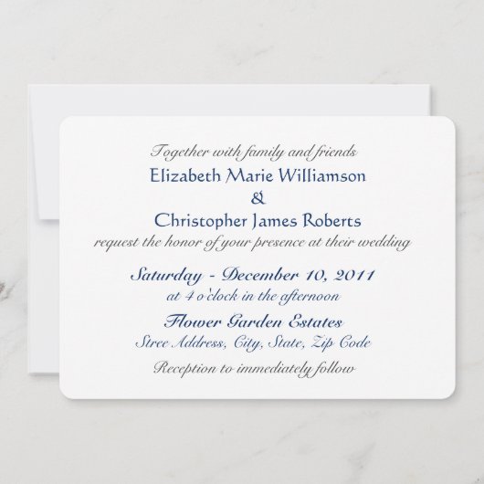 スイレンのファインアートの結婚式 招待状 (裏面)