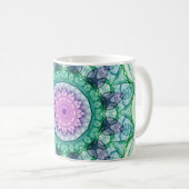 スイレンの万華鏡のように千変万化するパターン コーヒーマグカップ (正面右)