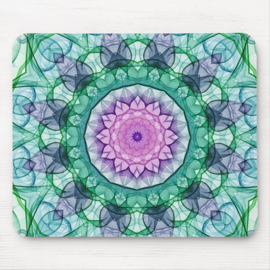 スイレンの万華鏡のように千変万化するパターン マウスパッド (正面)