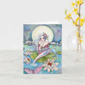 スイレンの人魚-メッセージカード カード (黄色い花)