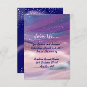 スイレンの池のバルミツワーの披露宴パーティーカード 招待状 (正面/裏面)