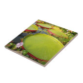 スイレンの浮いている葉のセラミックタイル タイル (側面)