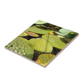 スイレンの浮いている葉のセラミックタイル タイル (側面)