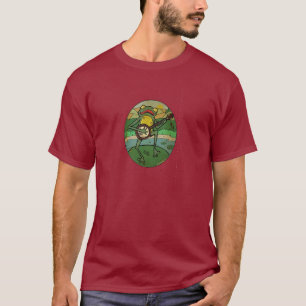 スイレンの浮いている葉のバンジョーのカエル Tシャツ