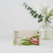 スイレンの浮いている葉の花柄 名刺 (スタンド正面)