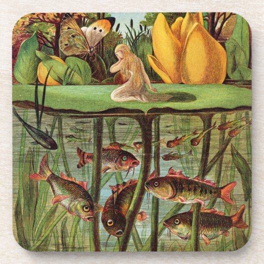 スイレンの葉で荒れ果てたTommelise非常に コースター (正面)