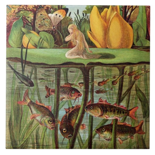 スイレンの葉で荒れ果てたTommelise非常に タイル (正面)