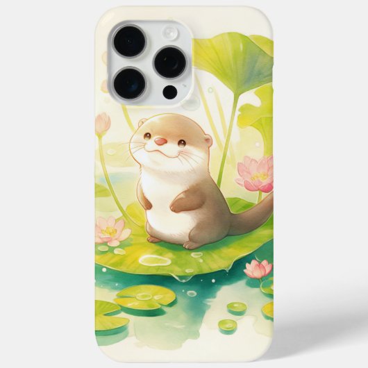 スイレンの葉上のカワウソ Case-Mate iPhoneケース (裏面)