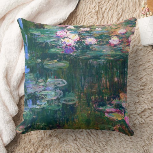 スイレンの1917年のクロード・モネのファインアート クッション (ブランケット)