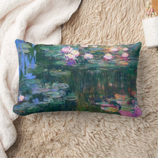 スイレンの1917年のクロード・モネのファインアート ランバークッション (ブランケット)