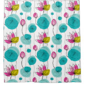 スイレンは花を明るいはっきりした色に塗る シャワーカーテン (正面)