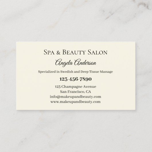 スイレンスパ美しいマッサージ名刺 名刺 (裏面)