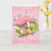 スイレンフローラピンクナニー誕生日カード カード (黄色い花)