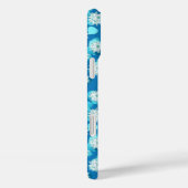 スイレン模様、ターコイズ、青と白 Case-Mate iPhoneケース (裏面 / 右)